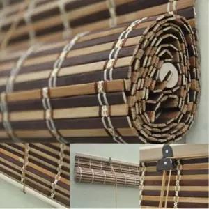 천연 대나무발 문발 식당 출입문 자동 롤업 가리개 투톤 중형