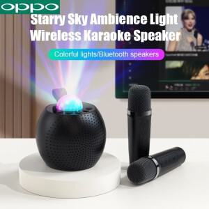 OPPO 휴대용 블루투스 노래방 마이크, 별라이트 색상 무드등, 야외 및 가정용 음악 센터 사운드 시스템