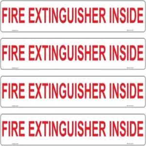 하오베이스 4개 소화기 내부 표지판 스티커 - 22.5cm x 자가 접착 비닐