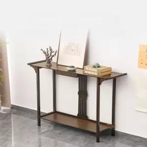 복도 미니 콘솔 장식장 엔틱 원목 슬림 선반 거실 콘솔화장대 빈티지 가구 대나무