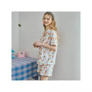 [하프클럽/솔브]솔브(정상) 커플잠옷 레이온 푸들 하트 체크나염 반팔 여성 파자마 SPA2503W_A