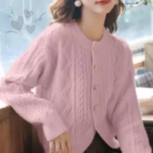 여성 니트 가디건 꽈배기 패턴 버튼 긴팔 데일리 캐주얼 봄가을 레이어드 겉옷
