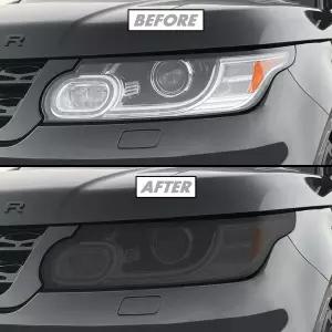 2014-2017 랜드로버 레인지로버 스포츠 헤드라이트용 슬릭모드 프리컷 비닐 스모크 틴트 헤드라이트 1 다크