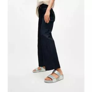 핏플랍 여성 루루 크리스탈 장식 슬라이드 - 스틸드 실버 FT64K2D092 982839