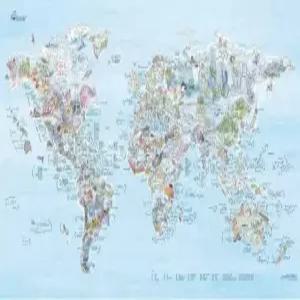 월드 다이브 월 맵 - 일러스트레이션 스쿠버 다이빙 포스터