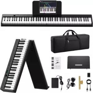 카리나 피아노 키보드 88개의 키 풀사이즈 세미 웨이트 접이식 라이트 업 있는 휴대용 전자 서스테인 페달