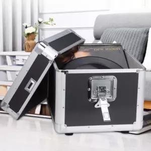 알루미늄 LP 보관함 홀더 빈티지 CD 캐비닛 DJ 레코드 정리함