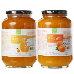 초록원 제주 한라봉차 2kg + 제주 감귤차 2kg 대용량