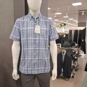트레몰로 HC09 쿨린넨 블루 체크 셔츠 26SS 여름 남성 쿨린넨 블루 체크 셔츠 TRNNS6M