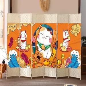 고양이 병풍 일식당 인테리어 일본식인 가림막