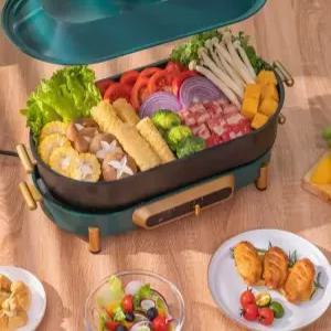 전기 그릴 대형 캠핑 전골냄비 쿠커 다용도 바베큐 멀티 만능 대용량 마라탕 무연