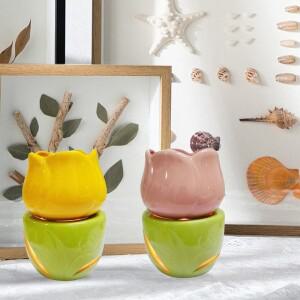 독특한 꽃 모양 아로마 테라피 스토브, 세라믹 오일 버너, 캔들 왁스 멜터, 포함 향기 워머