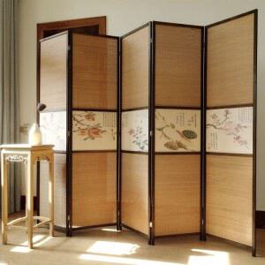 제사용 병풍 대나무 스타일 종이 전시회 추석 칸막이 색 바퀴 50x170 평풍 회갑연