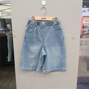 [에스핏]주니어 키즈 공용 버뮤다 데님 6부 아동 반바지 청바지 SJA304-UJPT04_DG