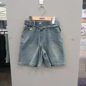 [에스핏]주니어 키즈 벨트장식 5부 버뮤다 데님 아동 반바지 청바지 SJA304-FJPT14_DG