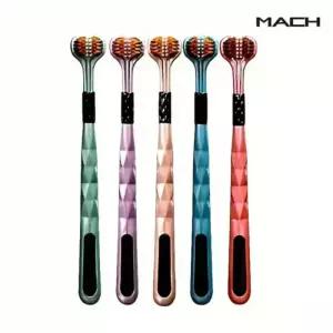 1플러스1 MACH V자형 3면 칫솔 부드러운 칫솔 교정 혀클리너 3면 휴대용 미세모 어금니 교정용 치아 치석