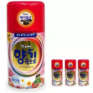 산도깨비 향기속으로 실내 화장실 자동 방향제 리필 헤이즐넛향 290ml 4개