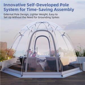 정원 파티 텐트 8-10인용 호환 버블 돔 가제보 미니 온실 야외 대형 즉시 설치 방수 쉼터