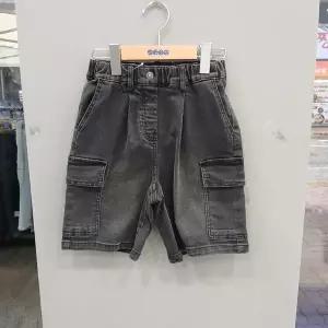 [에스핏]주니어 키즈 공용 브러쉬 건빵 데님 5부 아동 반바지 청바지 SJA304-UJPT03_DG