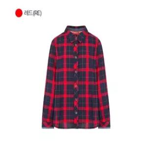 봄 상품. 면 혼방. 레드 체크 패턴 긴팔 남방 CLESBL202_nc13
