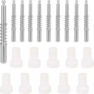 10pcs 창문 스크린 플런저 래치 캡 포함 5/32인치 x 1-1/2인치 알루미늄 리테이너 핀 교체용 고정 클립