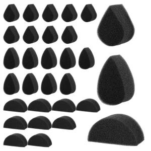 엘리베이트테크 페이스 페인팅 스펀지 30개 고밀도 꽃잎 타원형 및 반원형 블랙 아트워크 메이크업 바디