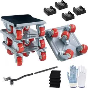 바퀴 달린 헤비 듀티 가구 무버 돌리 5 휠 터 공구 세트 슬라이더 360 정격 1322파운드/560kg 적재 용량