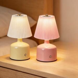 테이블 램프 LED 무드등 패브릭 버섯 모양 터치식 침실등 충전식 3색 무단계 조광 거실 장식등