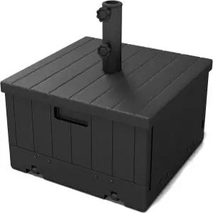 헬리오스앤헤스티아 3in1 플라스틱 파티오 우산 베이스 스탠드 무게 바퀴 176파운드 모래 충전 야외 커피