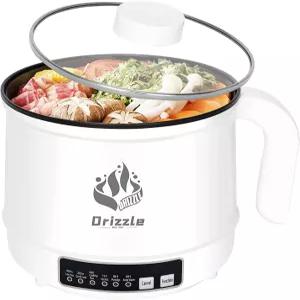 드리즐 전기 쿠커 1.7L - 다기능 냄비 논스틱 팬 기숙사 사무실 휴대용 급속 라면 끓이기 건조 보호 면용