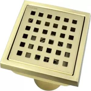 탈착식 커버 그리드 격자가 있는 4인치 사각 샤워 배수구 바닥 SUS 304 스테인리스 스틸 타일 브러시드