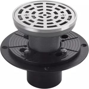 DUKXZ 4 1/4인치 샤워 배수 원형 브러시드 니켈 커버에 탈착식 그릴 스트레이너 나사 조절 가능한 플랜지
