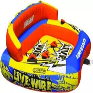 에어헤드 라이브 와이어 1-3 라이더 이중 견인 포인트가 있는 보트용 튜브 주황색