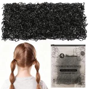 Flareann 2000pcs 블랙 엘라스틱 헤어 밴드 타이 고무 및 부드러운 여성 소녀를 위한 강력한 신축성