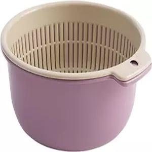 과일 채소 세척 바구니 둥근 플라스틱 이중 레이어 주방 스트레이너 콜랜더 볼 세트 파스타 면