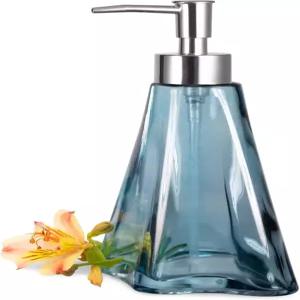 EMPO 빈티지 우아한 유리 비누 디스펜서 액체 비누/세니타이저 병 황금 ABS 펌프 소박한 농가 장식 핸드