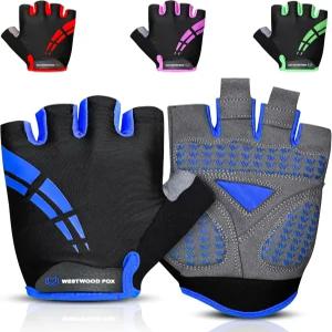 WESTWOOD FOX 남성용 사이클링 장갑 하프 핑거 유니 젤 패딩 미끄럼 방지 산악 자전거 통기성 충격 흡수