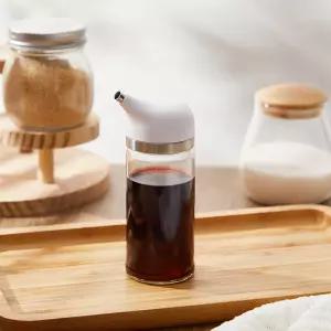 1개 크루트 디스펜서 세트 6온스 화이트 글래스 간장 작은 올리브 오일 및 식초 병 주방 조리용 논 드립