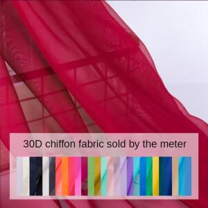 초박형 화이트 암호화 부드러운 드레이프 천, 일반 블랙 블루, 여름 쉬폰 원단, 재봉용 미터당 30D