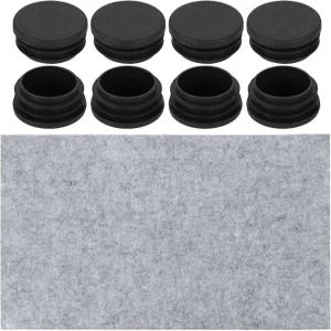 가구 펠트 패드가 있는 uxcell 8개 원형 플라스틱 플러그 32mm/1.26인치 튜빙 엔드 캡 금속 의자 테이블