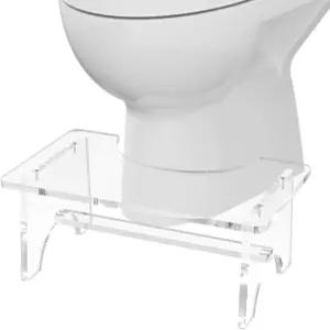 아크릴 변기 7인치 쪼그려 앉기 배변 대변 욕실 샤워용 발 스텝 스툴 튼튼한 미끄럼 방지 휴대용 쉬운 설치