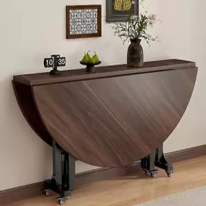 라운드 식탁 원형테이블 확장형 원형식탁 원형 주방 우드 가정용 원목 둥근식탁 월넛 모던