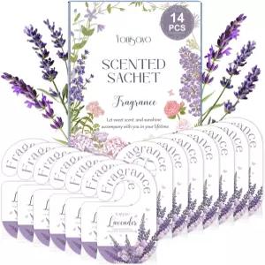 서랍 및 옷장용 14개의 PCS 라벤더 주머니 오래 지속되는 향이 나는 천연 냄새 제거제 가정용 향수 신발