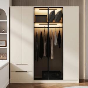 저장 공간이 넓은 고급스러운 옷장, 북유럽풍 흰색 원목 침실 수납장, 욕실 독특한 가구