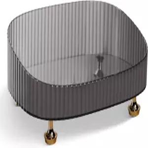 투명 아크릴 향수 트레이 카운터용 원형 메이크업 욕실 화장대용 카운터탑용 장식용 배니티 블랙