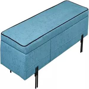 FAMEOYA 화재 안전 접이식 보관 오스만 39.4인치 테크니컬 패브릭 덮개 벤치 보관함 원철 프레임 가정용