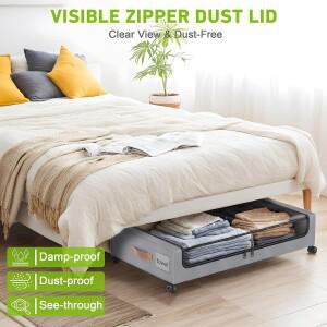 1Pc 침대 아래 바퀴가있는 롤링 보관 상자 옷 주최자 기숙사 용 빈 컨테이너 서랍 홈 침실 신발 수건