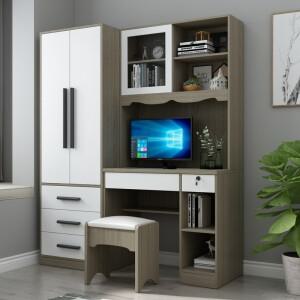 모던 4도어 화이트 앤티크 옷장 거실 및 침실용 원목 가구 오픈형 디자인