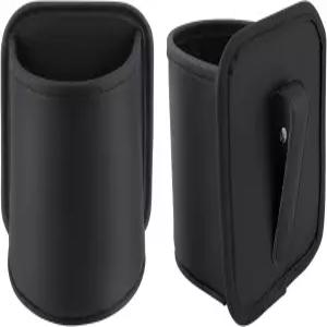 쿵룽 2PCS 자동차 컵 홀더 클립 도어 뒷좌석 엑스트라 드링크 물병 음료 정리함 PU 가죽 라지 블랙