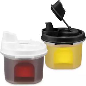 시그노라웨어 올리브 오일 및 식초 디스펜서 세트 캠핑용 6.5온스 소형 노드립 밀폐 누수 방지 바비큐 주방